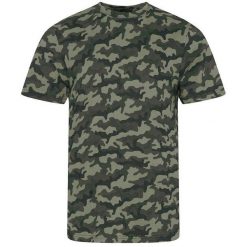 Koszulka Unisex Camo Dla Dorosłych. Zielone bluzki damskie AWDIS, l, bez wzorów, bez kołnierzyka, bez ramiączek. Za 81.99 zł.