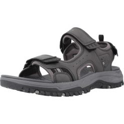 Sandały SKECHERS PREWITT Czarny. Czarne sandały damskie Skechers, bez wzorów, z materiału, bez obcasa, bez zapięcia. Za 204.99 zł.