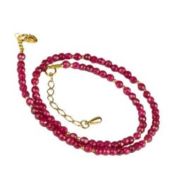 RIO Naszyjnik rubelity delikatny srebro pozłacane. Czerwone naszyjniki damskie Samba Gems, z hematytem, pozłacane. Za 299.00 zł.