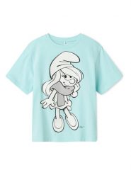 NAME IT T-Shirt Fleur Smurfs 13241788 Niebieski Regular Fit. Niebieskie koszulki i t-shirty dziewczęce Name it, bez wzorów, z bawełny, bez kołnierzyka, bez ramiączek. Za 69.99 zł.