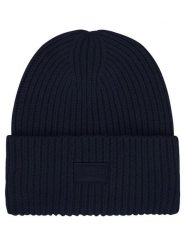 MOSS COPENHAGEN Czapka w kolorze granatowym rozmiar: onesize. Niebieskie czapki damskie Moss Copenhagen, bez wzorów, z materiału. Za 96.45 zł.