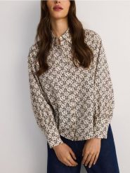 Wzorzysta bawełniana koszula - czarny. Czarne koszule damskie Reserved, l, bez wzorów, z bawełny, bez kołnierzyka, bez ramiączek. W wyprzedaży za 59.99 zł.