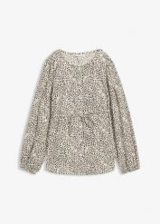 Bluzka ciążowa i na okres po porodzie. Białe bluzki damskie bonprix, bez wzorów, bez kołnierzyka, moda ciążowa, bez ramiączek. Za 37.99 zł.