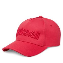 Czapka z daszkiem Just Cavalli. Czerwone czapki z daszkiem damskie Just Cavalli, bez wzorów. Za 129.99 zł.