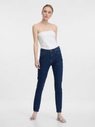 Orsay Dżinsy - Slim fit - w kolorze granatowym rozmiar: 36. Niebieskie jeansy damskie Orsay, z podwyższonym stanem. Za 74.63 zł.