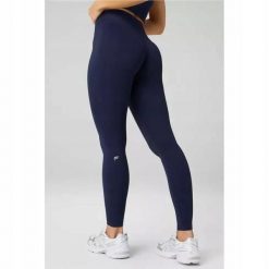 FABLETICS Damskie Legginsy Sportowe Wysoki Stan No-Seam PureLuxe. Niebieskie legginsy damskie FABLETICS, l, bez wzorów, z elastanu, z podwyższonym stanem, na fitness i siłownię. Za 299.99 zł.