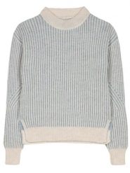 Herrlicher Sweter "Liannie" w kolorze kremowo-niebieskim rozmiar: M. Brązowe swetry klasyczne damskie Herrlicher, m, ze splotem, bez kołnierzyka. Za 188.85 zł.