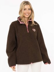 Zwillingsherz Bluza polarowa "Leo" w kolorze brązowym rozmiar: XL. Brązowe bluzy damskie Zwillingsherz, xl, bez wzorów, z polaru, bez kaptura. Za 194.95 zł.
