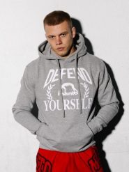MANTO bluza z kapturem DEFEND melanż. Szare bluzy damskie MANTO, m, bez wzorów, z bawełny, z kapturem. Za 249.00 zł.