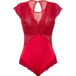Body bez fiszbinów z delikatną koronką. Czarne body i gorsety bonprix, bez wzorów, z koronki. Za 127.99 zł.