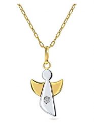 Revoni Złoty naszyjnik z diamentową zawieszką - dł. 45 cm rozmiar: onesize. Żółte naszyjniki damskie Revoni, z diamentem, złote. Za 1,087.99 zł.