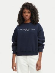 Tommy Hilfiger Bluza WW0WW47831 Granatowy Regular Fit. Niebieskie bluzy damskie Tommy Hilfiger, xs, bez wzorów, z syntetyku, bez kaptura. Za 409.99 zł.