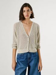 Pepe Jeans Kardigan "Claire" w kolorze szaro-lawendowo-żółtym rozmiar: M. Szare kardigany damskie Pepe Jeans, m, bez wzorów, z jeansu. Za 197.63 zł.