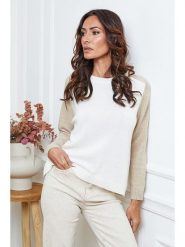 So Cachemire Sweter "Kaleis" w kolorze beżowo-kremowym rozmiar: L. Brązowe swetry klasyczne damskie So Cachemire, l, z kaszmiru, bez kołnierzyka. Za 231.68 zł.