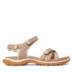 Sandały ECCO. Brązowe sandały damskie ECCO, bez wzorów, bez obcasa, na płaskiej podeszwie, bez zapięcia. Za 369.99 zł.