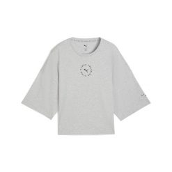Damska skrócona koszulka PUMA x HYROX Lifestyle PUMA Light Gray Heather. Szare bluzki damskie Puma, xl, bez wzorów, bez kołnierzyka, bez ramiączek. Za 179.00 zł.