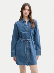 Tom Tailor Denim Sukienka jeansowa 1045461 Niebieski Regular Fit. Niebieskie sukienki damskie TOM TAILOR DENIM, bez wzorów, z bawełny, bez ramiączek. Za 179.99 zł.