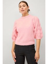 Ellos Sweter "Jossi" w kolorze jasnoróżowym rozmiar: XL. Różowe swetry klasyczne damskie ellos, xl, ze splotem, bez kołnierzyka. Za 110.04 zł.