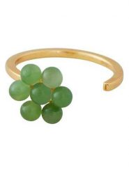Design Letters Pozłacany pierścionek ''My Flower'' z jadeitami rozmiar: onesize. Żółte pierścionki damskie Design Letters, z jadeitem, pozłacane. Za 143.99 zł.