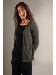 Perfect Cashmere Kaszmirowy kardigan "Emma" w kolorze khaki rozmiar: L. Brązowe kardigany damskie Perfect Cashmere, l, bez wzorów, z kaszmiru. Za 413.99 zł.