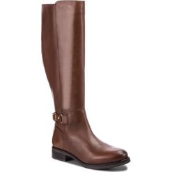 Oficerki TOMMY HILFIGER - Th Buckle High Boot FW0FW03626 211. Brązowe kozaki damskie Tommy Hilfiger, z materiału. Za 1,049.00 zł.
