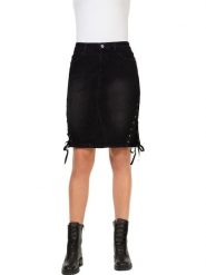 Heine Spódnica dżinsowa w kolorze czarnym rozmiar: 44. Czarne spódnice damskie Heine, bez wzorów, klasyczne, mini. Za 43.99 zł.