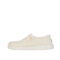 HEYDUDE Damskie Mokasyny Wendy Crochet Lace. Białe mokasyny damskie Hey dude, z materiału, bez obcasa. Za 289.00 zł.