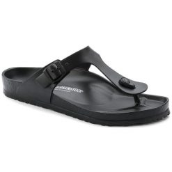 Japonki Birkenstock Gizeh Eva 0128201 czarne. Czarne klapki damskie bez wzorów, z materiału, bez obcasa, bez zapięcia. Za 316.64 zł.