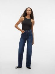 Vero Moda Dżinsy - Wide Leg fit - w kolorze granatowym rozmiar: W33/L34. Niebieskie jeansy damskie Vero Moda, z podwyższonym stanem. Za 144.95 zł.