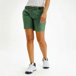 Spodenki do golfa chino damskie MW500. Czerwone spódnice damskie INESIS, l, bez wzorów, z bawełny. Za 49.99 zł.