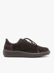 Ciemnobrązowe sportowe półbuty. Brązowe obuwie sportowe casual damskie Ryłko, ze skóry, bez zapięcia. Za 449.99 zł.