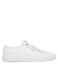 Calvin Klein Trampki Vulc Lace Up Low Lth HW0HW03077 Biały. Białe trampki damskie Calvin Klein, bez wzorów, ze skóry, bez zapięcia. Za 369.99 zł.