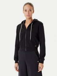 Guess Bluza V5YQ06 KBSL2 Czarny Regular Fit. Czarne bluzy damskie Guess, xxs, z aplikacjami, z syntetyku, bez kaptura. Za 299.99 zł.