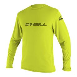 Koszulka do sportów wodnych ONEILL Basic Skins długi rękaw. Zielone koszulki damskie O'Neill, m, bez wzorów, bez kołnierzyka, bez ramiączek. Za 195.00 zł.