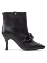 Patrizia Pepe Botki 8Y0003/L011-K103 Czarny. Czarne botki damskie Patrizia Pepe, ze skóry, bez obcasa, na szpilce, bez zapięcia. Za 1,519.00 zł.