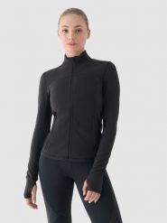 4F Bluza treningowa slim szybkoschnąca damska - szara XL. Szare bluzy damskie 4F, xl, bez wzorów, z dzianiny, bez kaptura. W wyprzedaży za 99.99 zł.