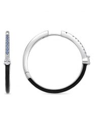 Luxenter Srebrne kolczyki-kreole z cyrkoniami rozmiar: onesize. Szare kolczyki damskie Luxenter, z cyrkonią, srebrne. Za 304.99 zł.