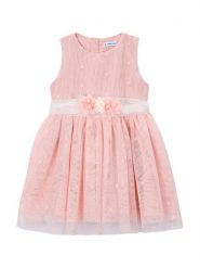 Mayoral Sukienka elegancka 3919 Różowy Regular Fit. Czerwone sukienki dziewczęce Mayoral, bez wzorów, z syntetyku, bez ramiączek. Za 232.99 zł.