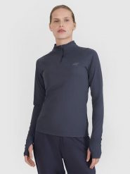 4F Koszulka funkcyjna w kolorze antracytowym rozmiar: L. Czarne koszulki damskie 4F, l, bez wzorów, bez kołnierzyka, bez ramiączek. Za 65.23 zł.