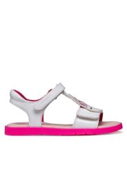 Geox Sandały J Sandal Joyfoot Gir J65P1C 000HH C1441 S Biały. Białe sandały dziewczęce Geox, ze skóry, bez obcasa, bez zapięcia. Za 229.99 zł.