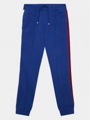 Tommy Hilfiger Spodnie dresowe Globral Stripes KB0KB08404 D Niebieski Regular Fit. Niebieskie spodnie dresowe chłopięce Tommy Hilfiger, z bawełny. Za 349.99 zł.