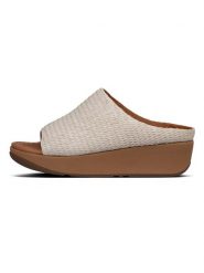 Fitflop Klapki w kolorze beżowym na koturnie rozmiar: 41. Brązowe klapki damskie FitFlop, bez wzorów, z otwartym noskiem, bez obcasa, na koturnie, bez zapięcia. Za 259.49 zł.