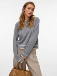 Vero Moda Sweter w kolorze szarym rozmiar: XL. Szare swetry klasyczne damskie Vero Moda, s, z materiału, bez kołnierzyka. Za 100.99 zł.