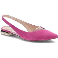 Różowe Sandały Damiss Eleganckie Buty Na Lato. Czerwone sandały damskie DAMISS, bez wzorów, z zamszu, ze szpiczastym noskiem, bez obcasa, na obcasie, bez zapięcia. Za 249.00 zł.