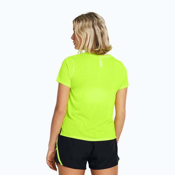 Koszulka do biegania damska Under Armour Launch. Zielone bluzki damskie Under Armour, bez wzorów, bez kołnierzyka, bez ramiączek. Za 89.99 zł.