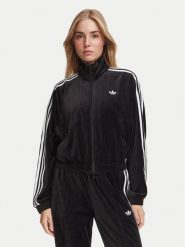 Adidas Bluza Velour LG4297 Czarny Loose Fit. Czarne bluzy damskie Adidas, s, bez wzorów, z bawełny, bez kaptura. Za 329.99 zł.