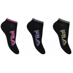 Fila 3-pack stopki no-show czarne 39-42. Czarne skarpetki damskie Fila, bez wzorów. Za 136.99 zł.