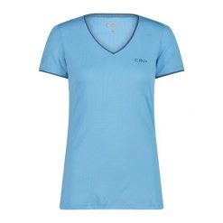 Koszulka damska CMP. Niebieskie koszulki damskie CMP, bez wzorów, z materiału, bez kołnierzyka, bez ramiączek. W wyprzedaży za 89.55 zł.