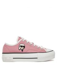 KARL LAGERFELD Trampki KL60424 Różowy. Czerwone trampki damskie KARL LAGERFELD, bez wzorów, z materiału, bez zapięcia. Za 389.99 zł.