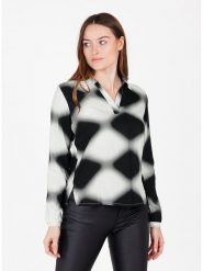 KEY LARGO Bluzka w kolorze biało-czarnym rozmiar: L. Białe bluzki damskie KEY LARGO, l, bez wzorów, z wiskozy, bez kołnierzyka, bez ramiączek. Za 82.64 zł.